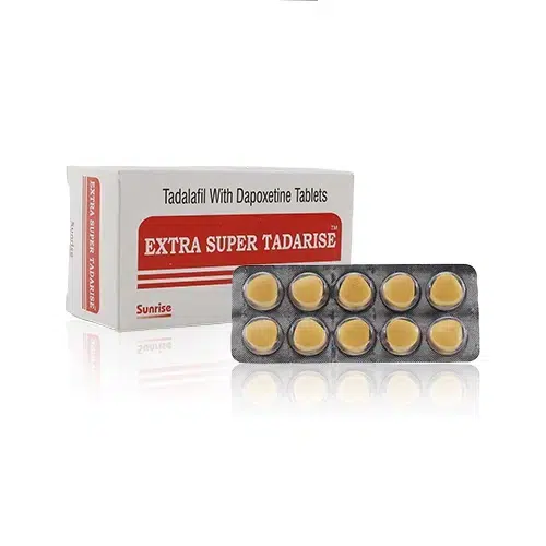 雙效犀利士 Extra Super Tadarise 100mg 藥盒與錠劑展示圖